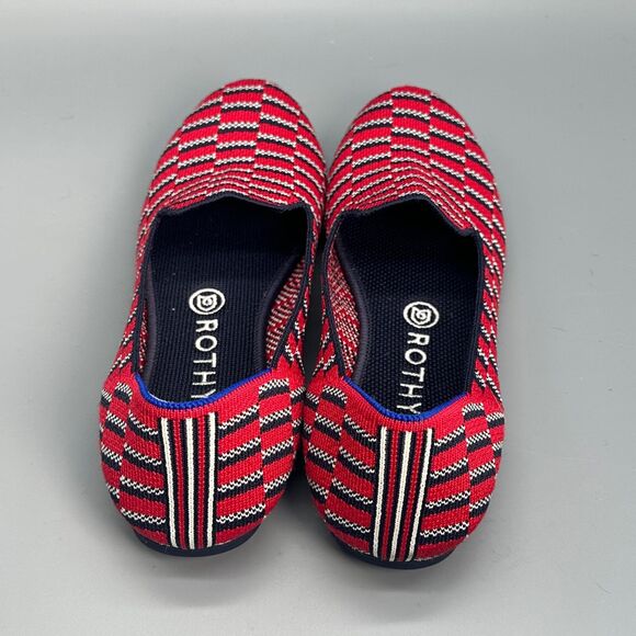 Rothy's Cherry Red Mosaic Loafers Red Ballet Flat Shoe Slip On - Picture 5 of 10